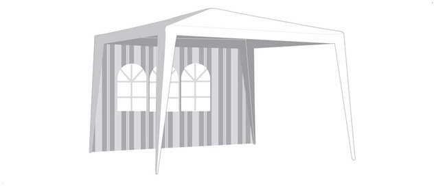 Oldalfal pavilonhoz HAPPY GREEN Kerti pavilon oldalfal ablakkal, csíkos