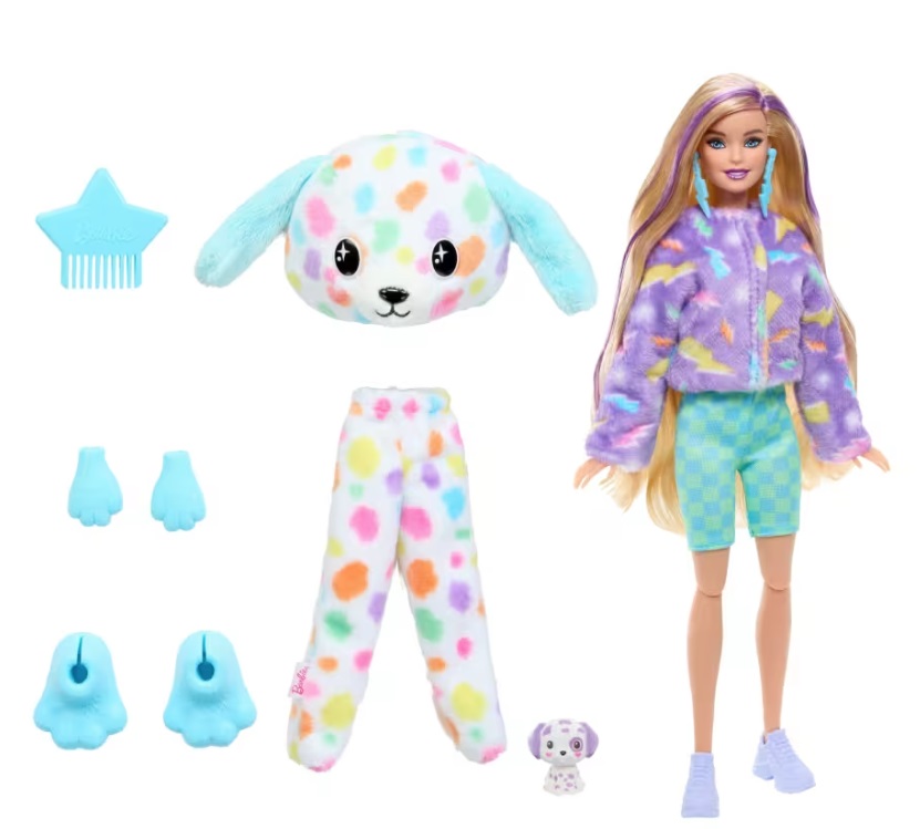 Barbie Cutie Reveal Barbie baba Színes álmok - dalmata kiegészítőkkel és 10 meglepetéssel
