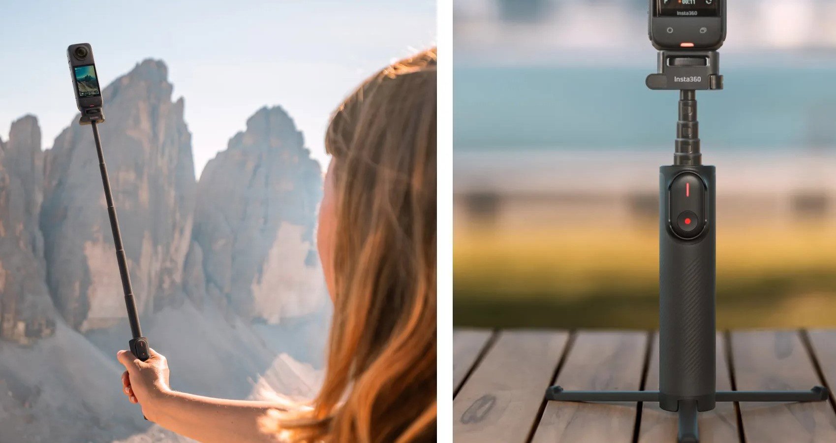 Insta360 2in1 Selfie Stick Remote Kit (1/4“ Mount) összecsukható szelfibot