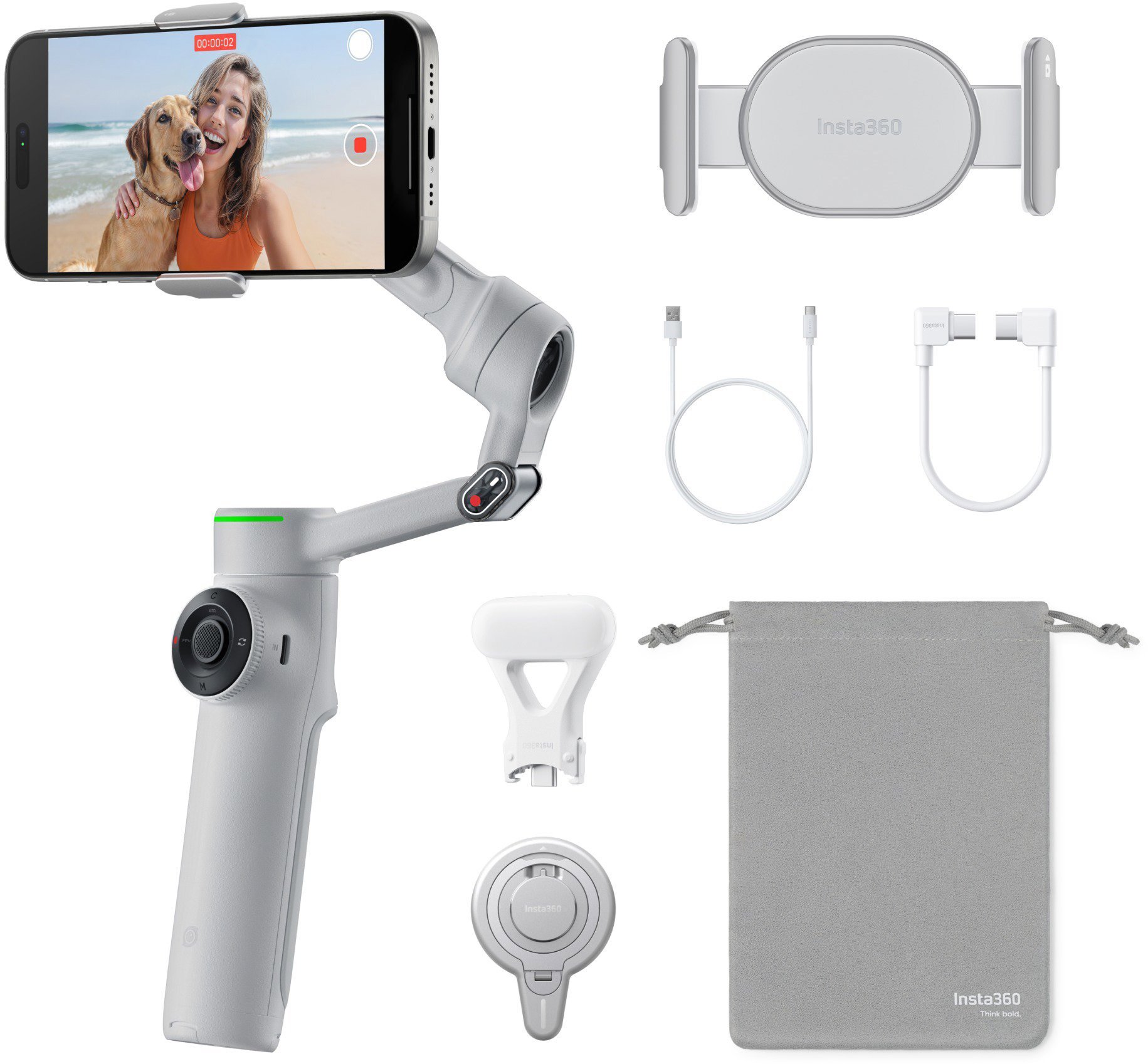 Insta360 Flow 2 Pro Creator Bundle / Stone Grey stabilizátor