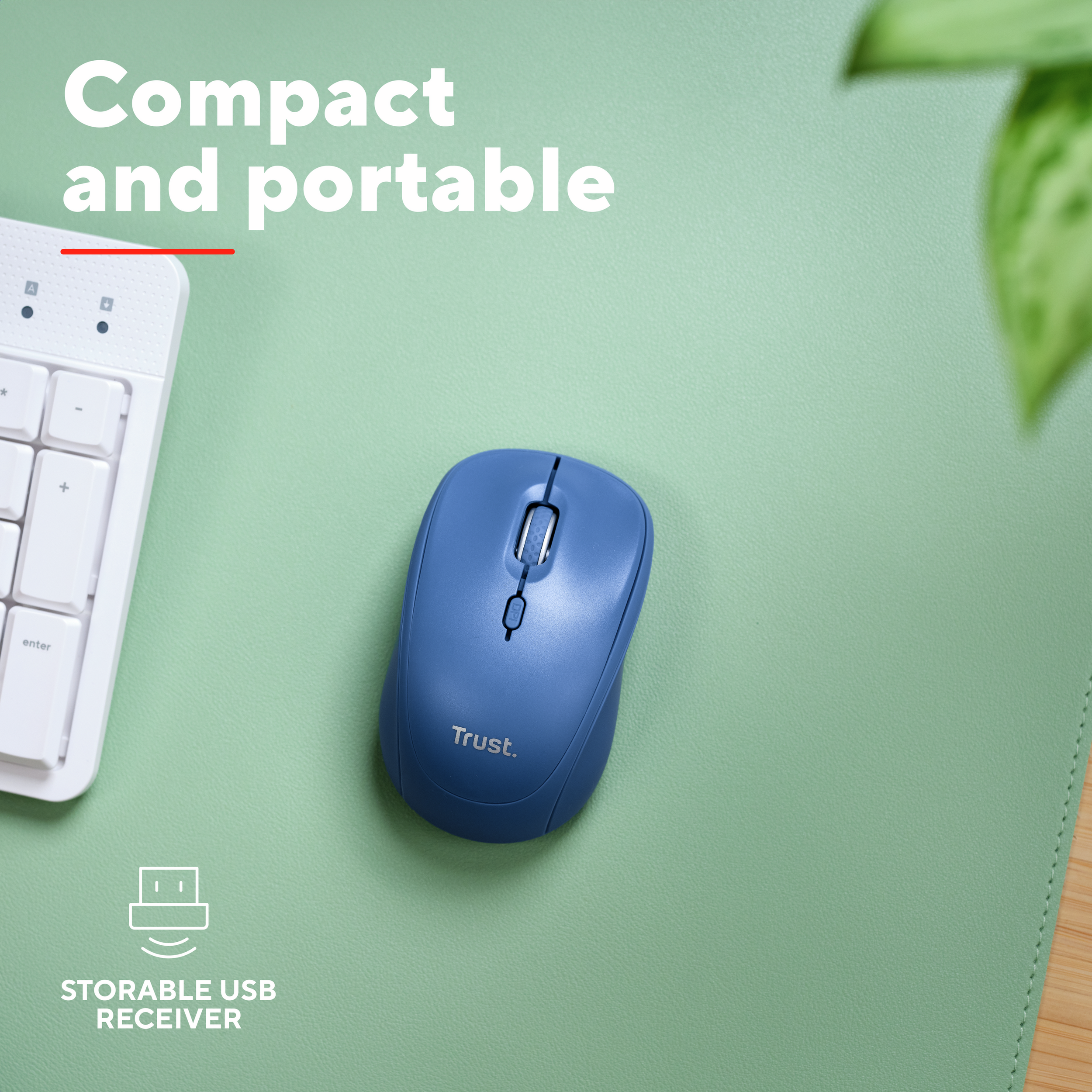 Trust Yvi+ Multi-Device Wireless-Bluetooth Silent Mouse, kék