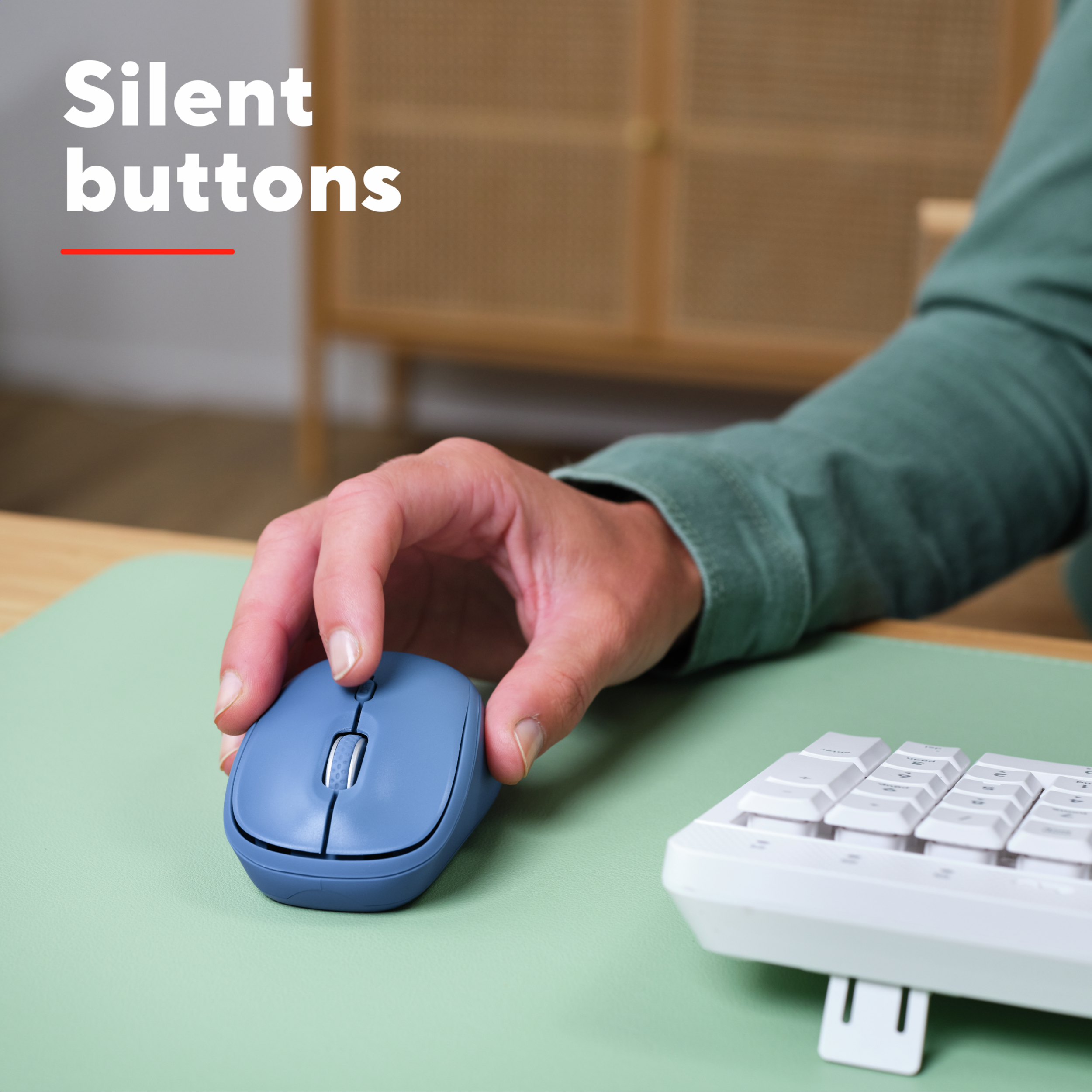 Trust Yvi+ Multi-Device Wireless-Bluetooth Silent Mouse, kék