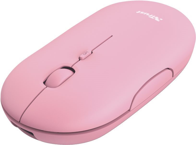 Trust Puck Wireless BT Silent Mouse egér, rózsaszín