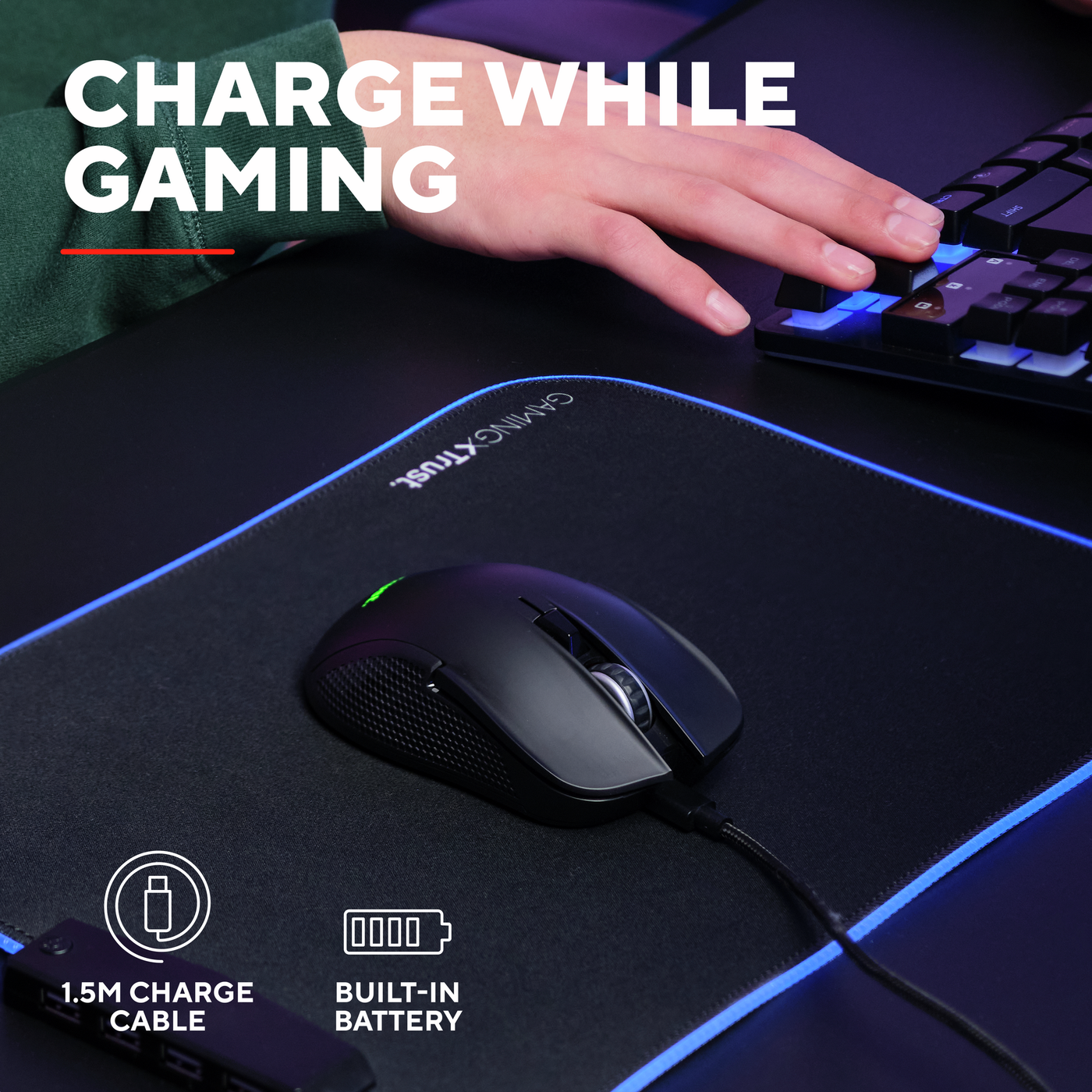 Trust GXT931 YBAR Multi Wireless Mouse gamer egér