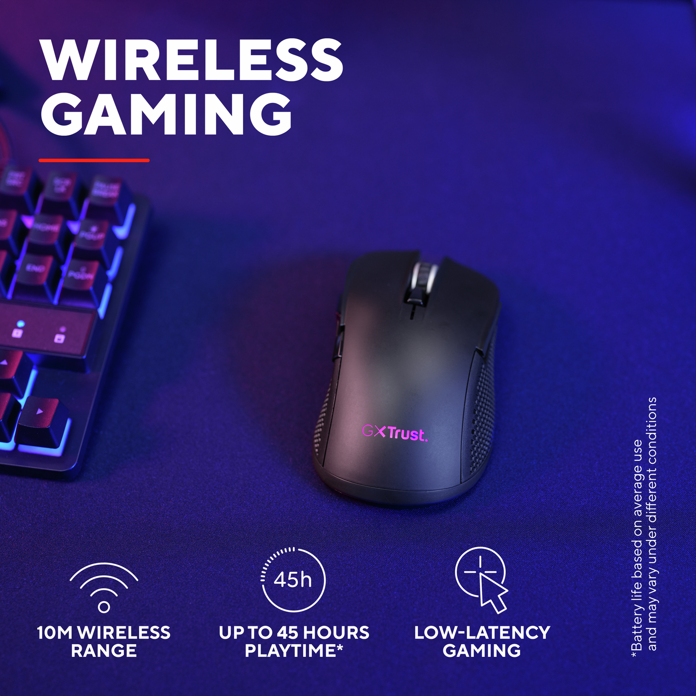 Trust GXT931 YBAR Multi Wireless Mouse gamer egér