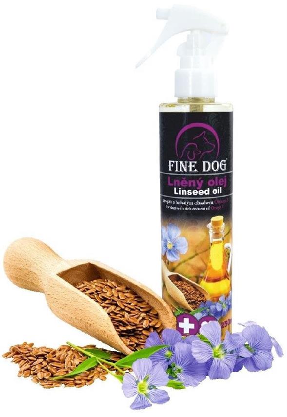 FINE DOG Lenmagolaj permetezővel, 250 ml