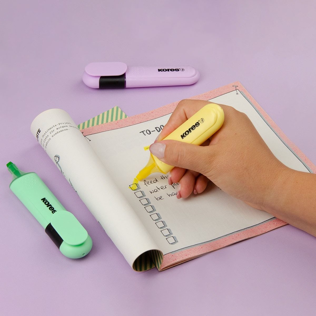 KORES BRIGHT LINER PLUS PASTEL szett, 6 szín