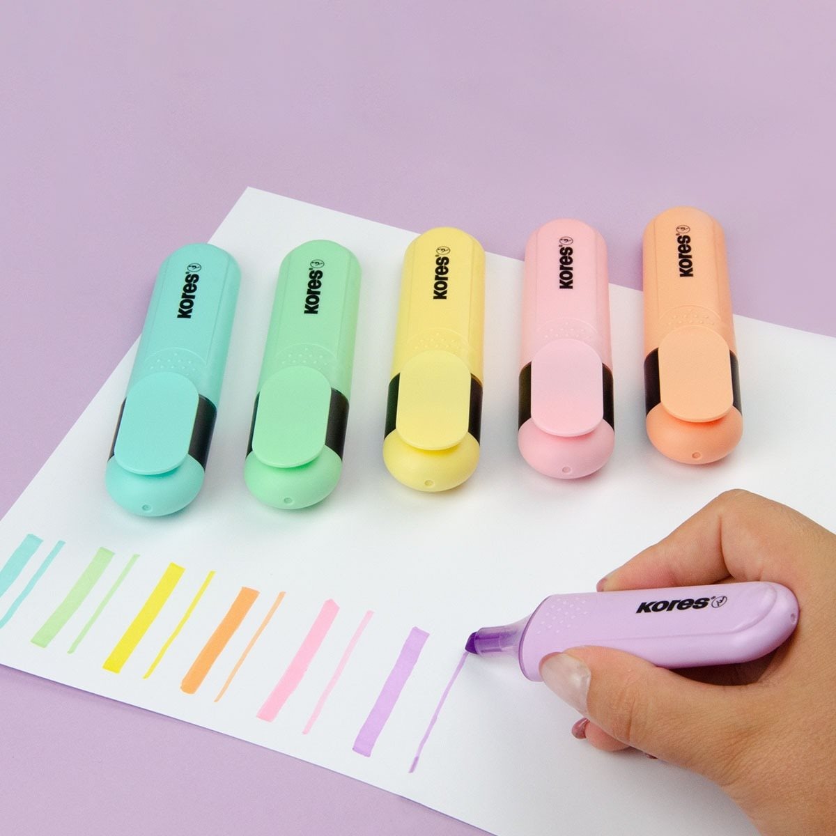 KORES BRIGHT LINER PLUS PASTEL szett, 6 szín