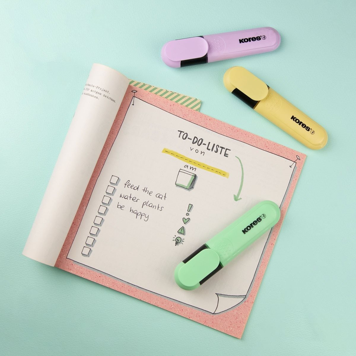 KORES BRIGHT LINER PLUS PASTEL szett, 6 szín