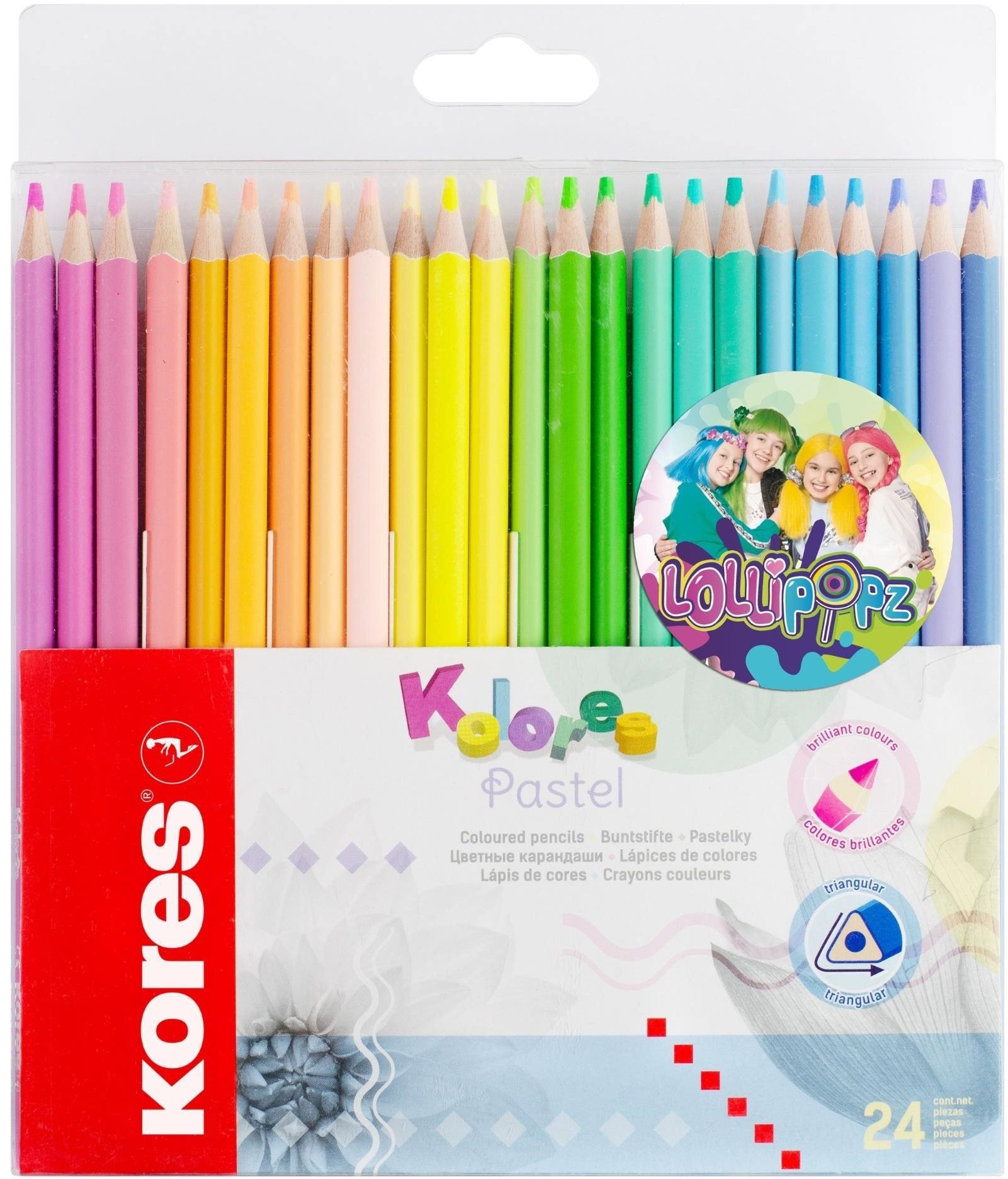 KORES Kolores Pastel LOLLIPOPZ színes ceruzák 24 színben