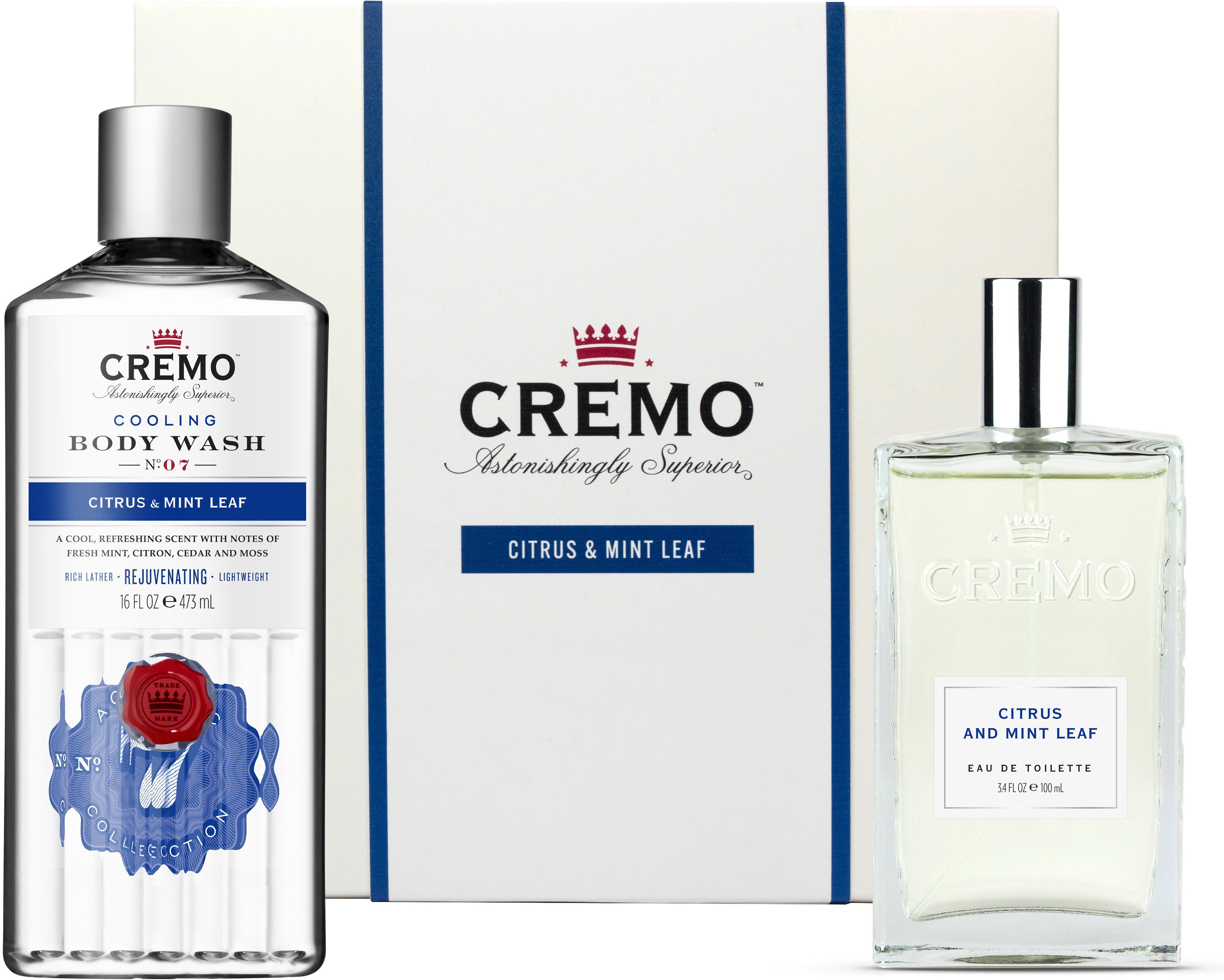 CREMO Citrus & Mint Leaf férfi kozmetikai szett 573 ml