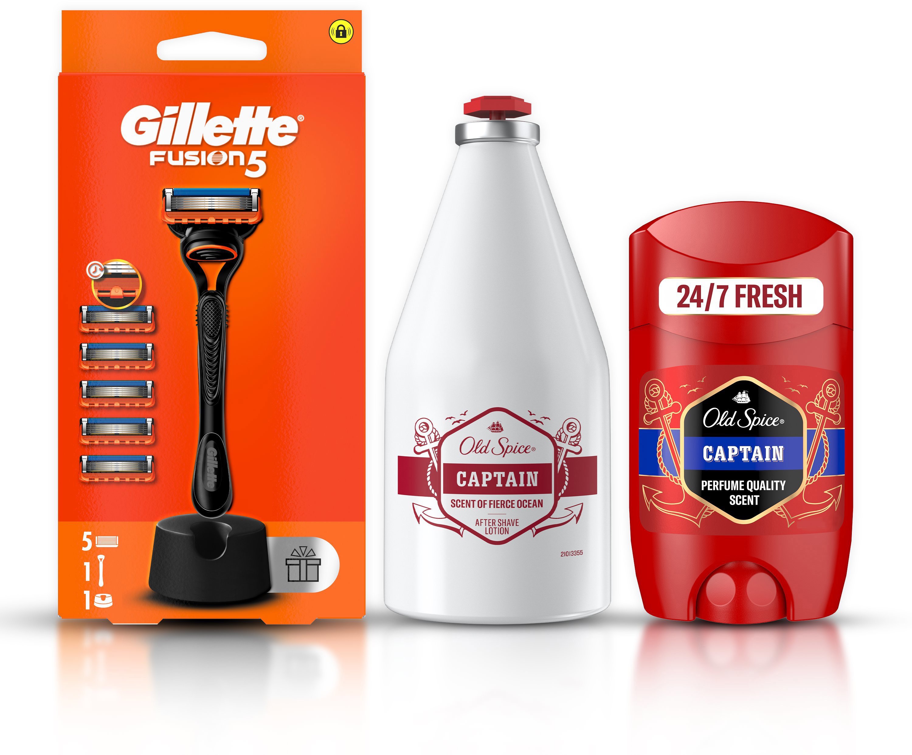 GILLETTE Fusion borotva és OLD SPICE férfi kozmetikai készlet
