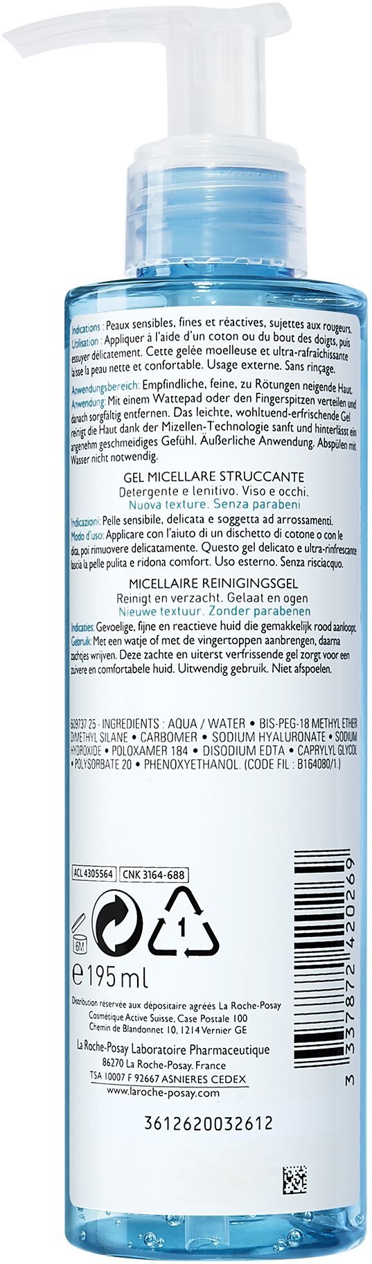 LA ROCHE-POSAY Rosaliac Micellás Gél 195 ml