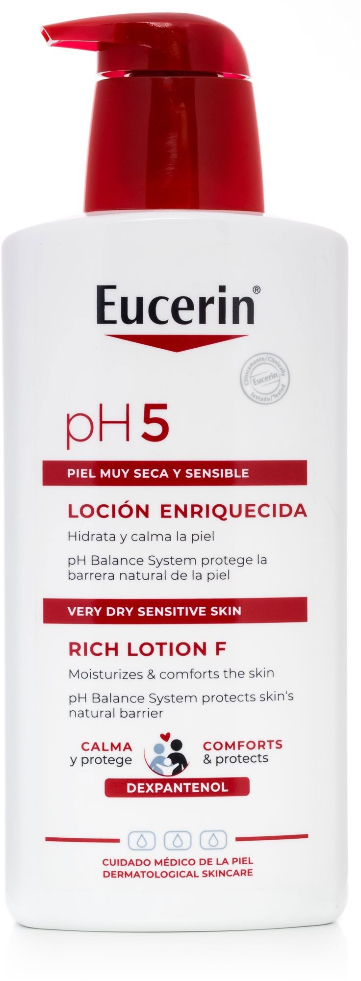 EUCERIN pH5 Lotion Riche F Nagyon Száraz és Érzékeny Bőrre pumpás kiszerelés 400 ml