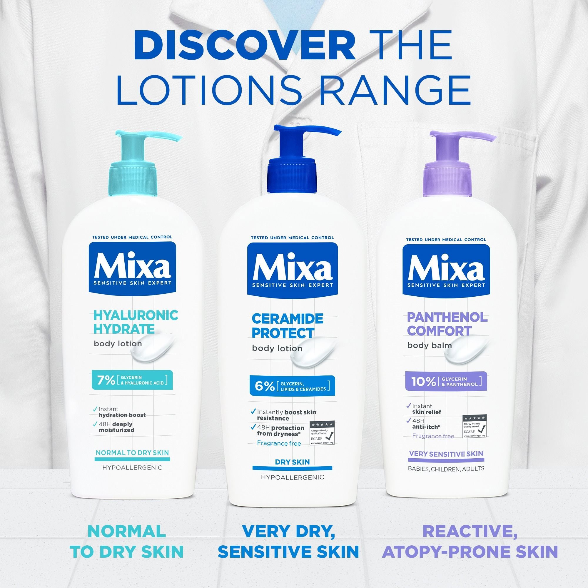 MIXA Ceramide Protect Body Lotion testápoló tej 400 ml