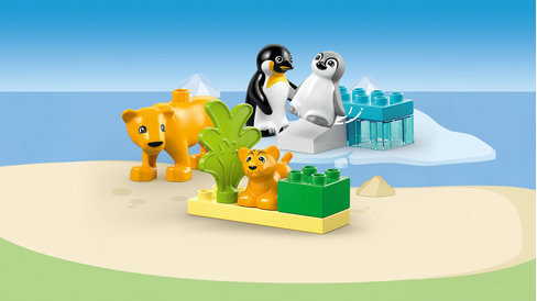 LEGO® DUPLO® Állatcsaládok a vadvilágban: Pingvinek és oroszlánok 10442