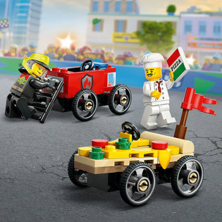 LEGO® City Pizzásautó vs. tűzoltóautó, versenyautós csomag 60458