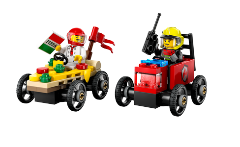 LEGO® City Pizzásautó vs. tűzoltóautó, versenyautós csomag 60458