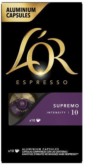 L' OR Espresso Supremo 10 kapszula Nespresso®* Original-hoz