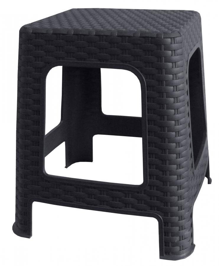 MEGA PLAST Zsámoly II kerti polyrattan szék, antracit 45 x 35,5 x 35,5 cm