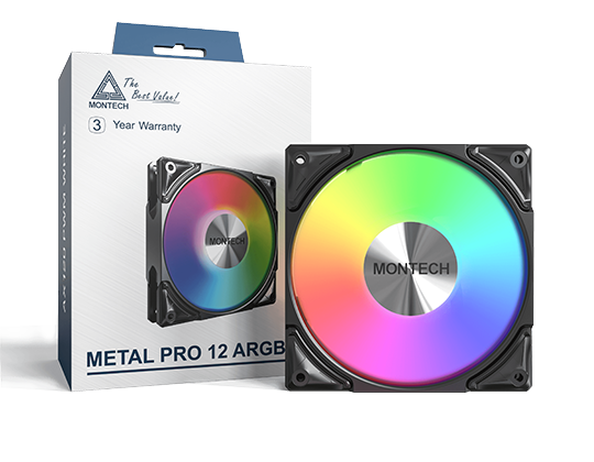 Montech Metal Pro 12 ARGB PWM Black PC ventilátor