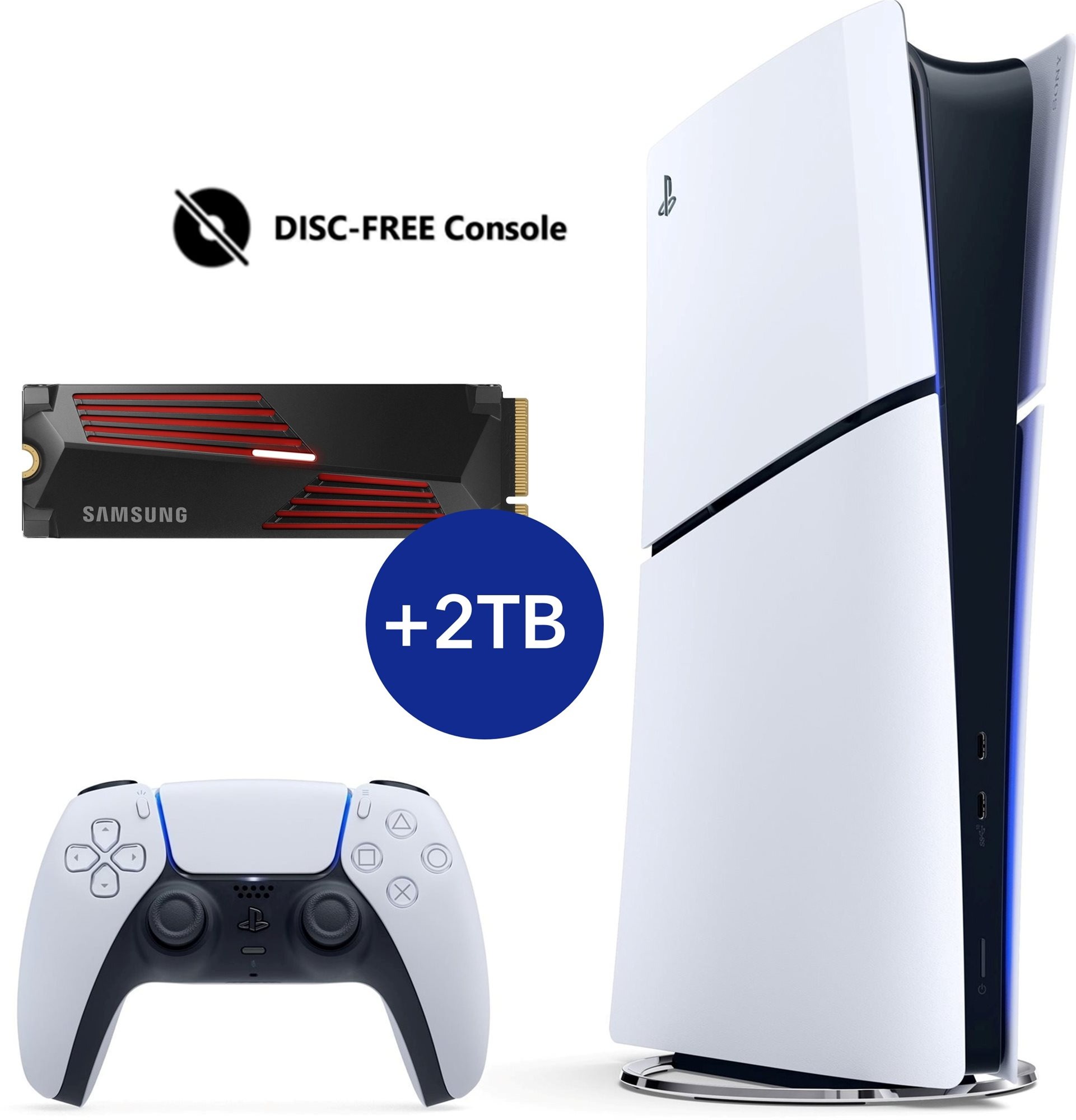 Játékkonzol PlayStation 5 (Slim) Digital Edition + 2TB SSD