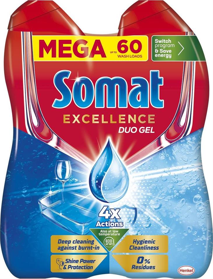 SOMAT Excellence Duo Hygienic Cleanlines mosogatógép gél 60 adag