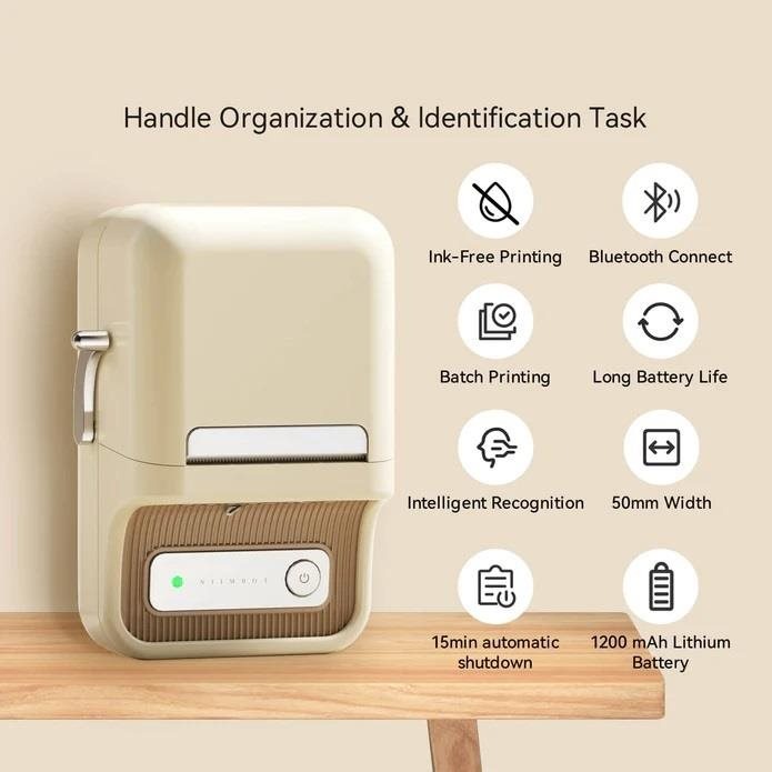 Címkenyomtató Niimbot B21S Smart fehér + 210 db címketekercs