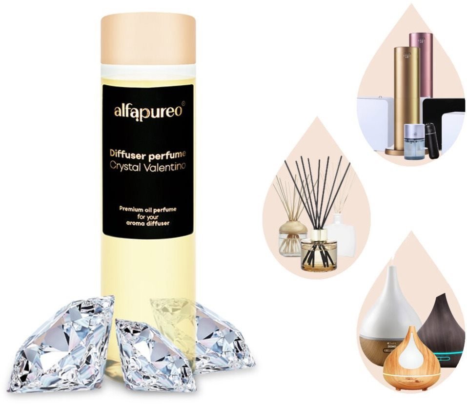AlfaPureo Crystal Valentino olaj diffúzor utántöltő, 200 ml