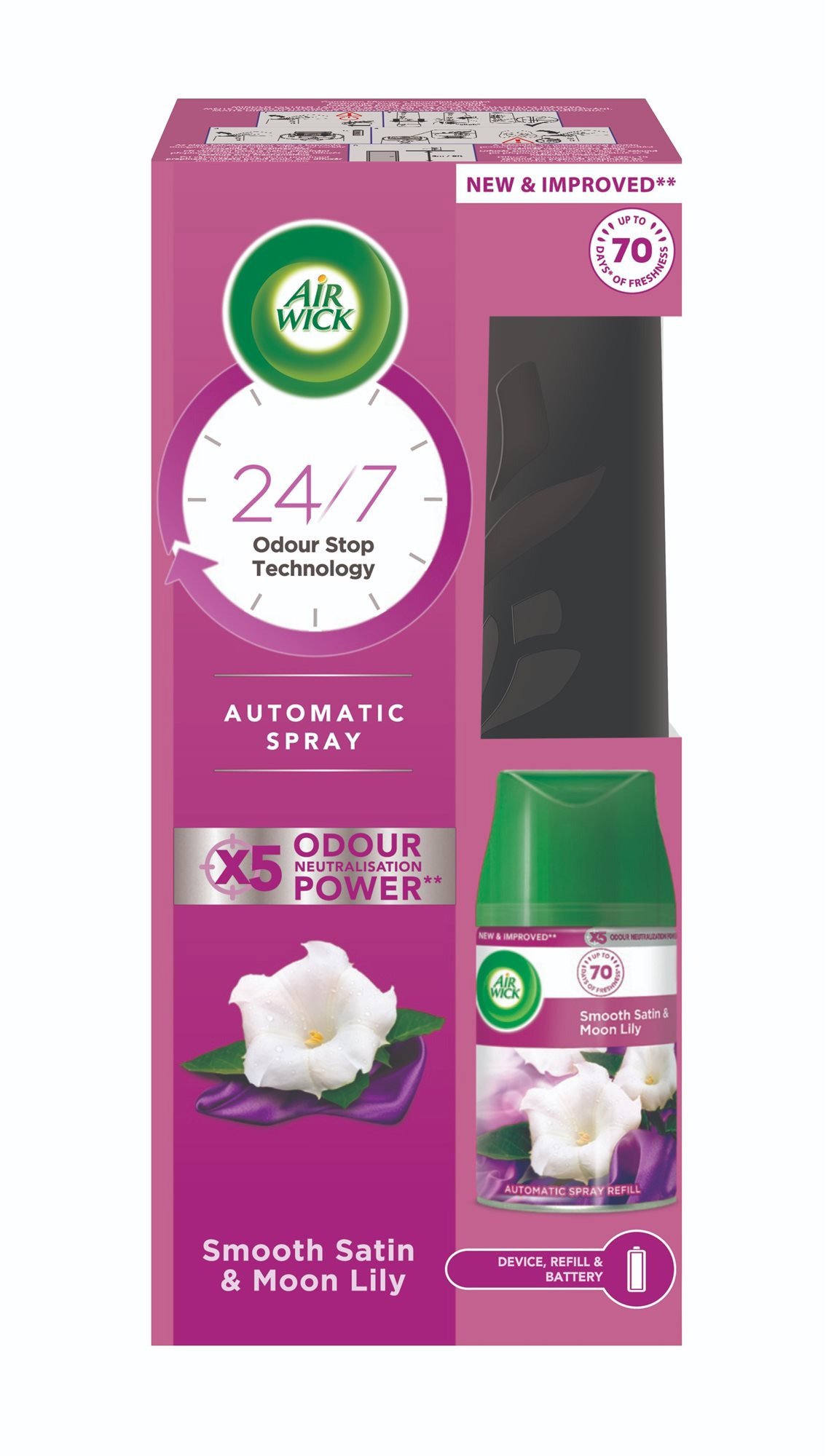 AIR WICK Spray szett Soft Satin és Moon Lily 250 ml