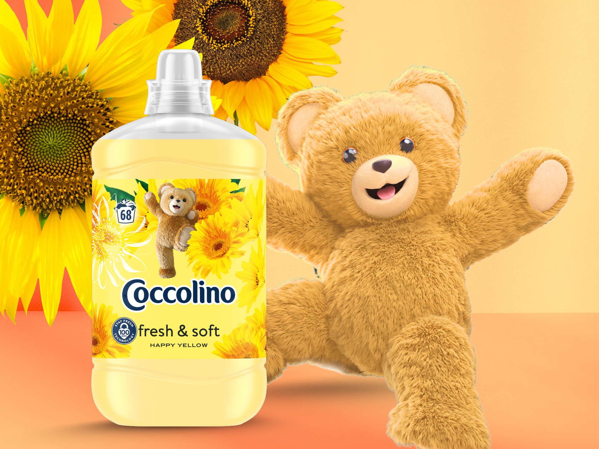 COCCOLINO Happy Yellow öblítő 1,7 l (68 mosás)