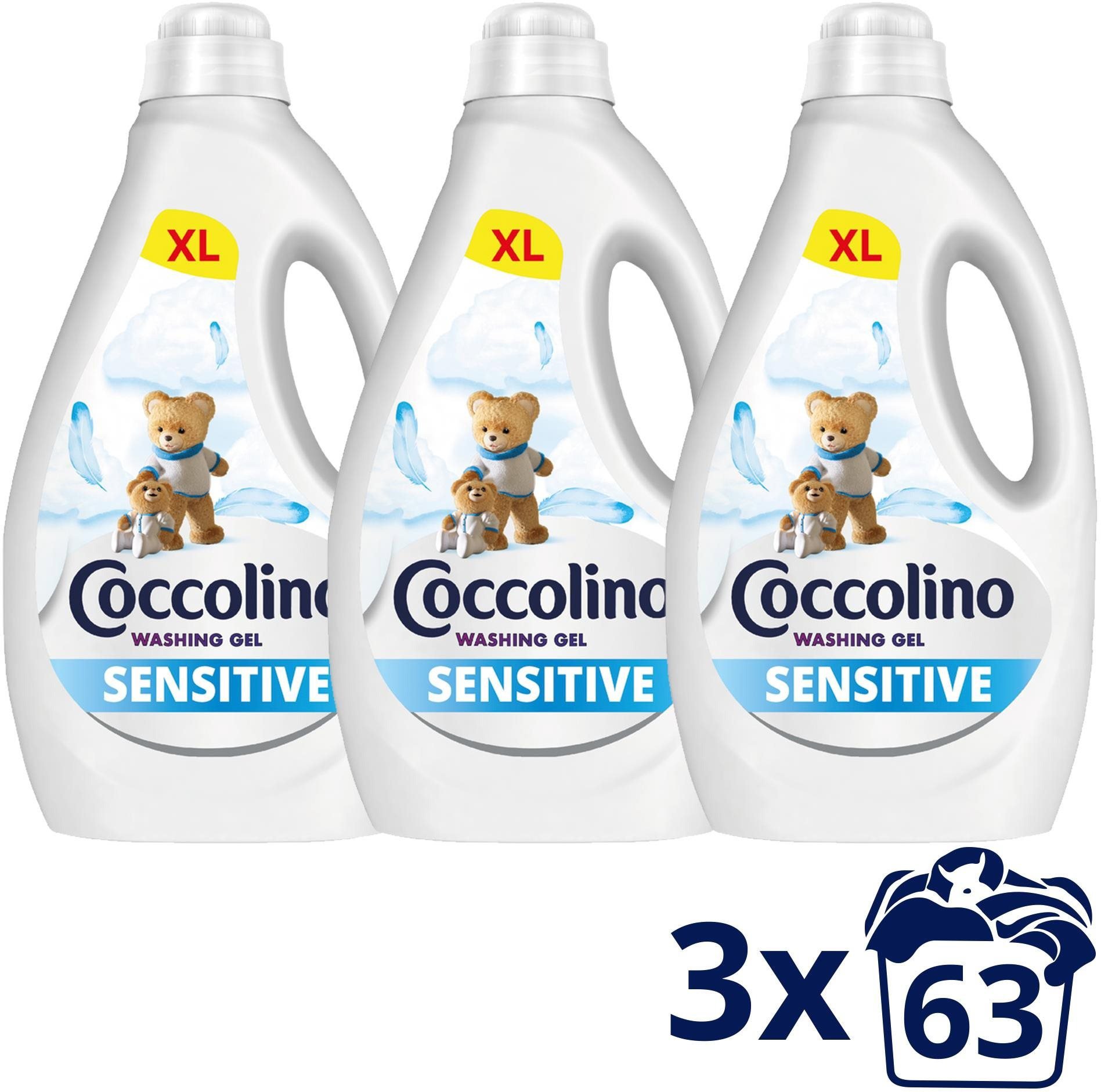Coccolino Sensitive 3 × 2,52 l (189 mosás)