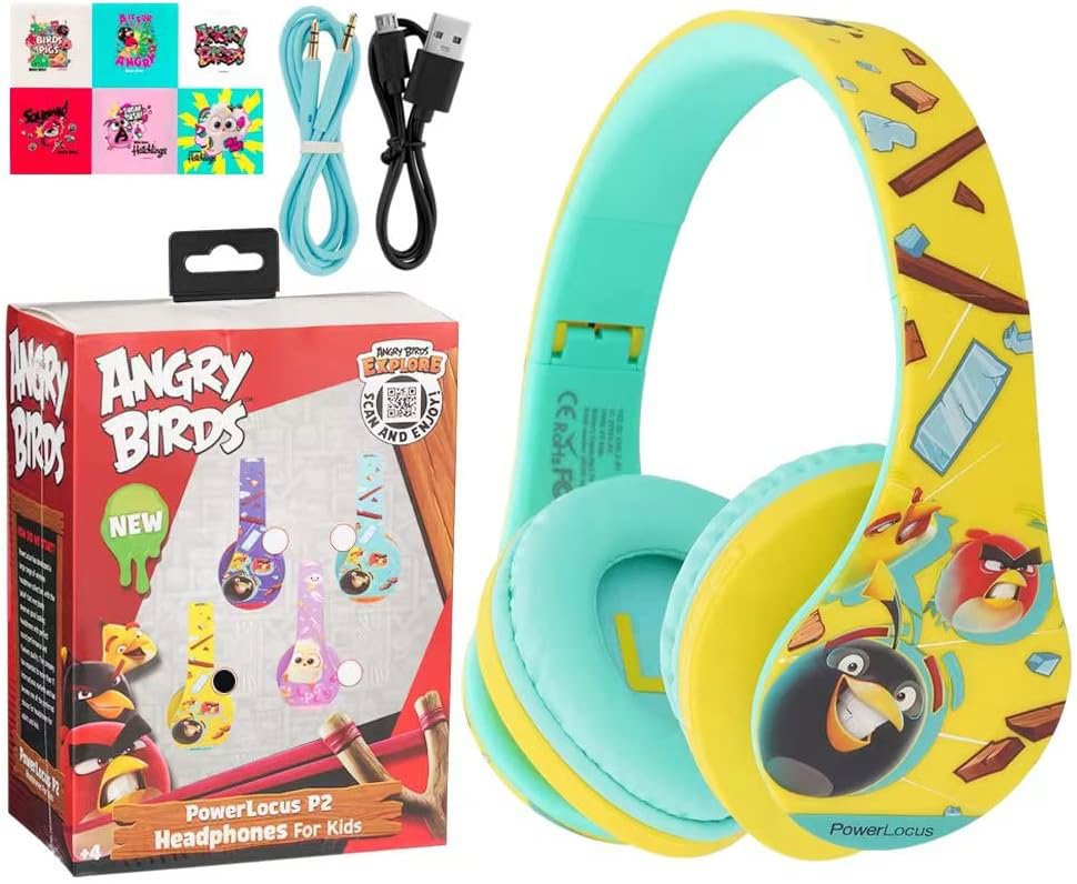 PowerLocus P2 Kids Angry Birds Yellow vezeték nélküli fejhallgató