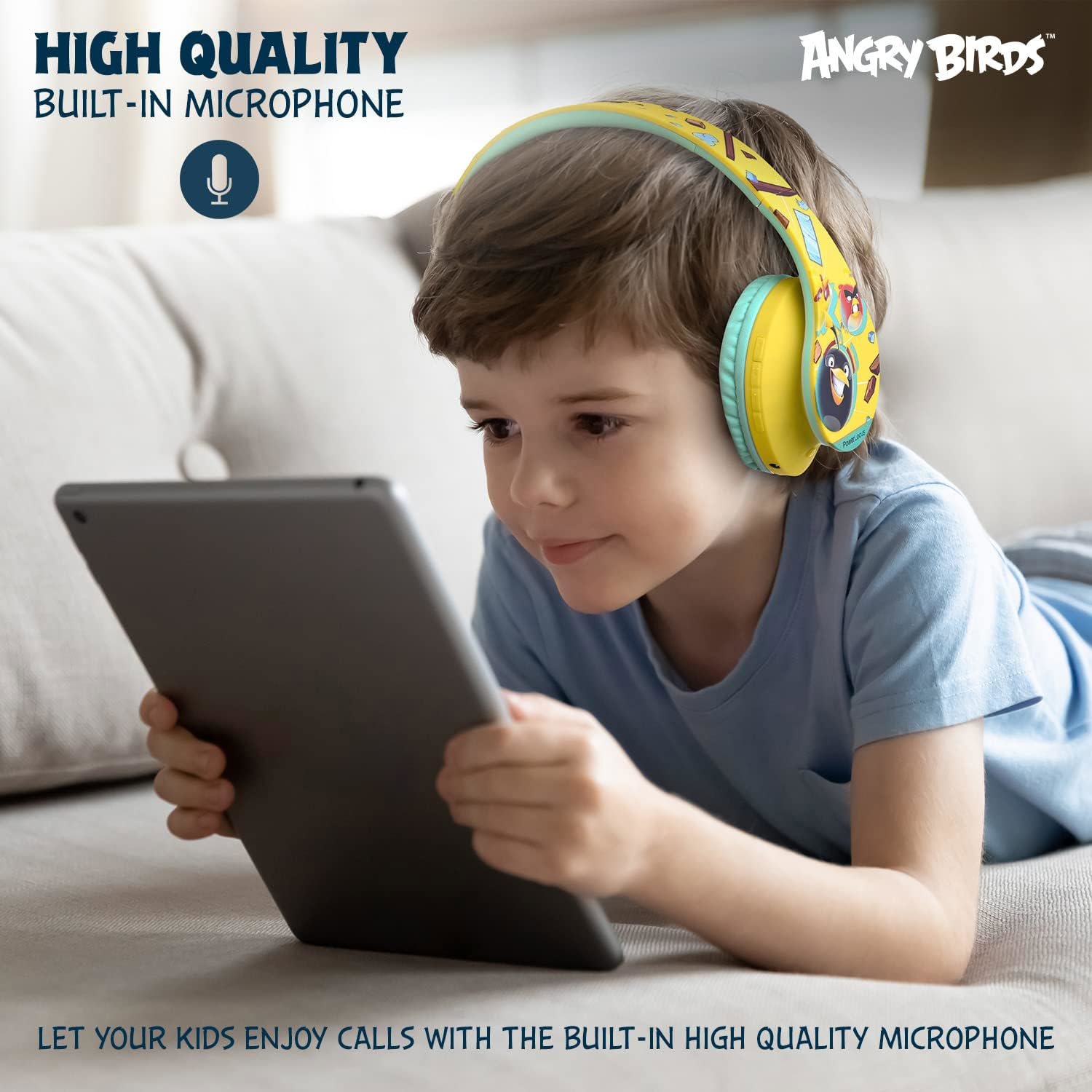 PowerLocus P2 Kids Angry Birds Yellow vezeték nélküli fejhallgató