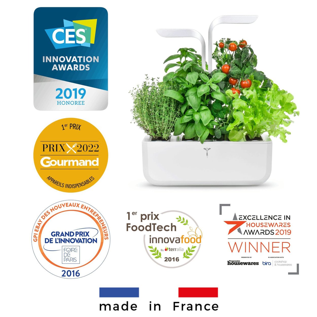 Smart Planter Exky okoskert automata fényvezérléssel, fehér + 2 fűszernövény utántöltővel
