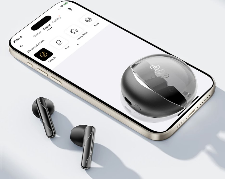QCY Alibuds Clear Black vezeték nélküli fülhallgató