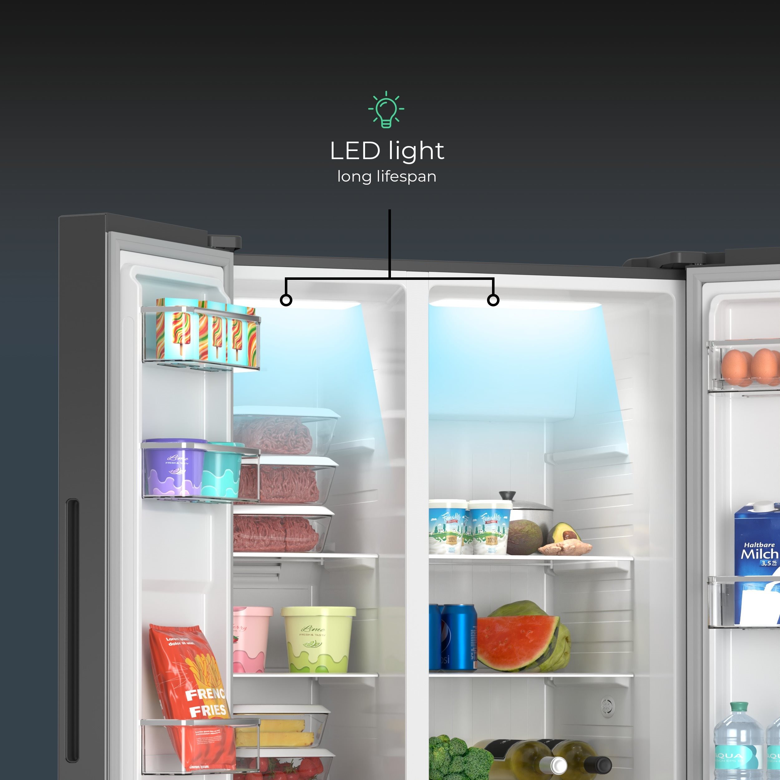 Amerikai hűtőszekrény SIGURO MD-D234Y Essentials