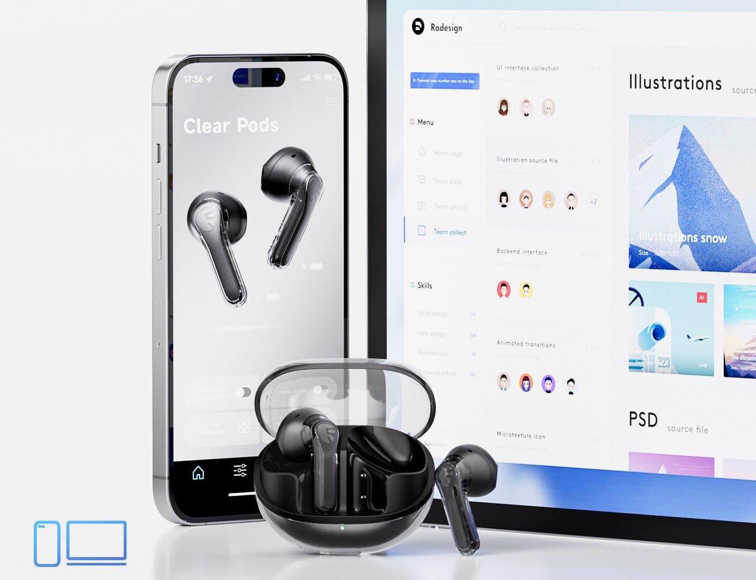Soundpeats Clear Dot Black vezeték nélküli fülhallgató