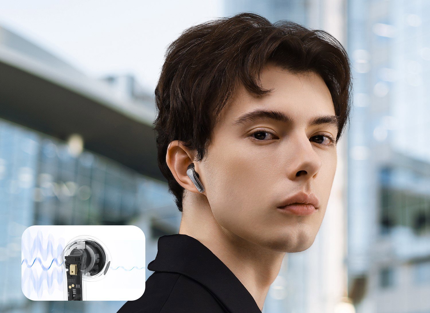 Soundpeats Clear Dot Black vezeték nélküli fülhallgató