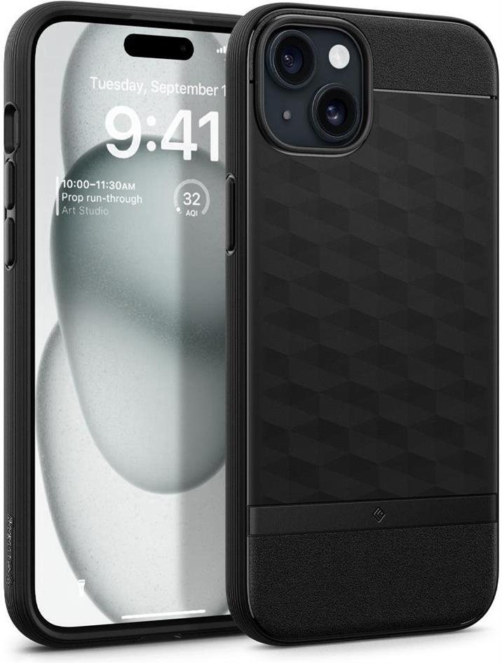 Spigen Caseology Parallax MagSafe matt fekete iPhone 15 mobiltelefon tok