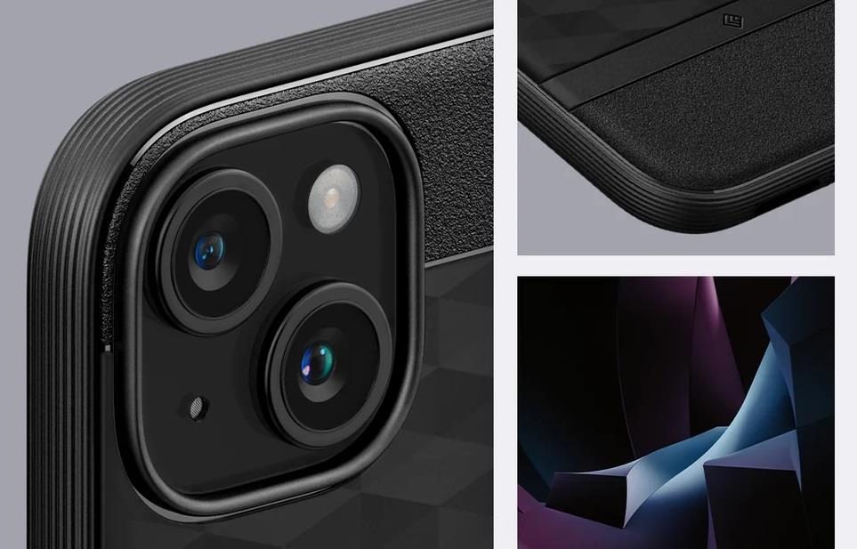 Spigen Caseology Parallax MagSafe matt fekete iPhone 15 mobiltelefon tok