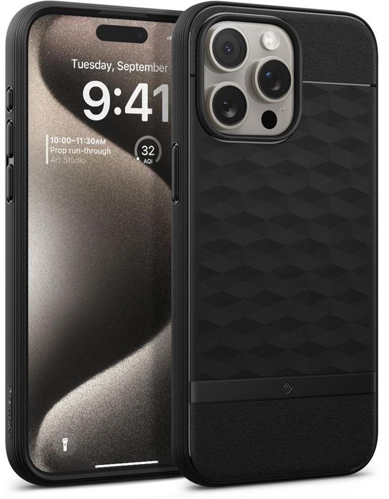 Spigen Caseology Parallax MagSafe Matte Black iPhone 15 Pro mobiltelefon tok