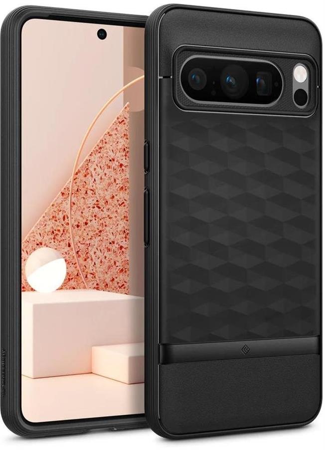 Spigen Caseology Parallax matt fekete Google Pixel 8 Pro mobiltelefon tok