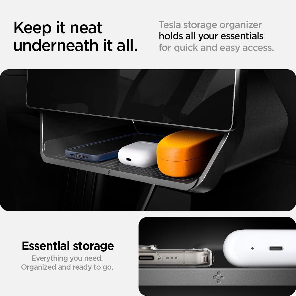 Spigen Tesla Under Screen Storage Organizer Black Tesla Model Y/3 rendszerező