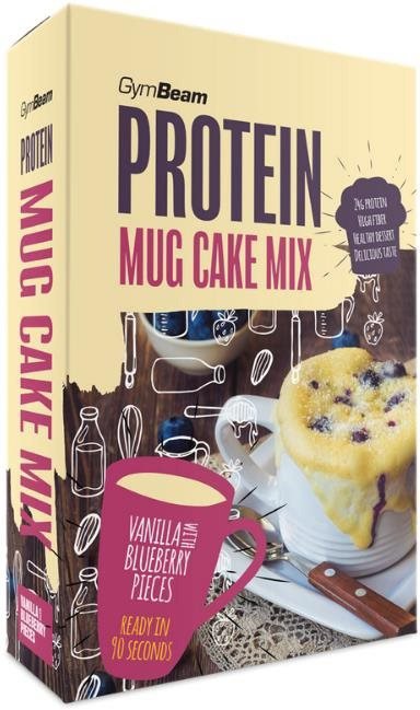 GymBeam Protein Mug Cake Mix 500 g Vanília áfonyafalatokkal tartós élelmiszer
