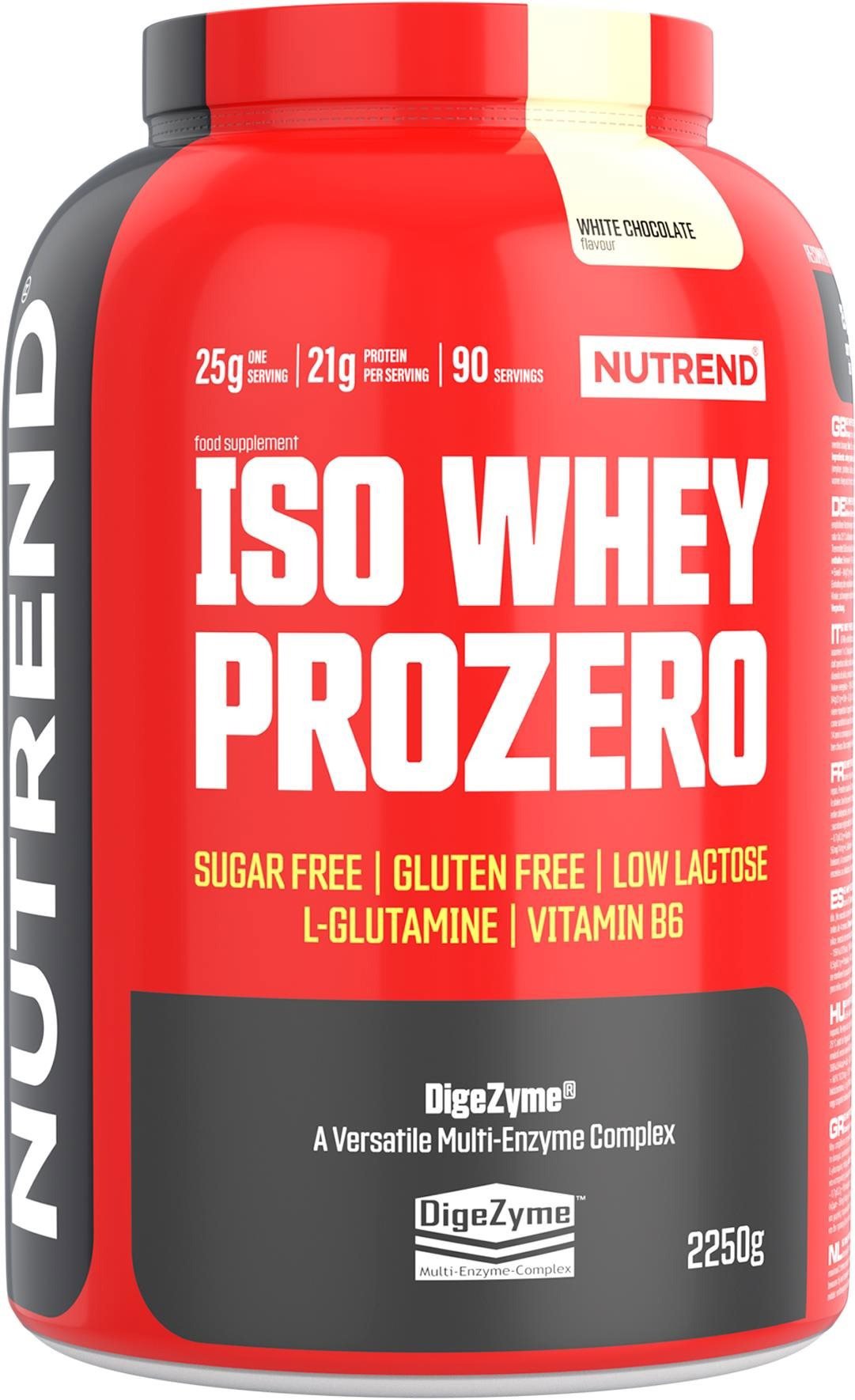 Nutrend ISO Whey Prozero 2250 g, fehér csokoládé