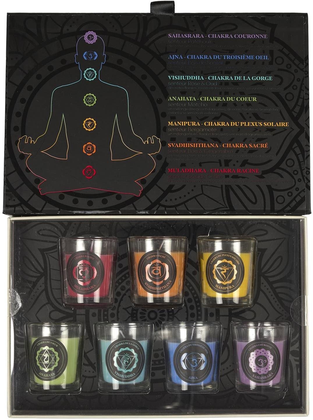 CMP Chakra gyertyakészlet 7 db illatos gyertyákból álló szett