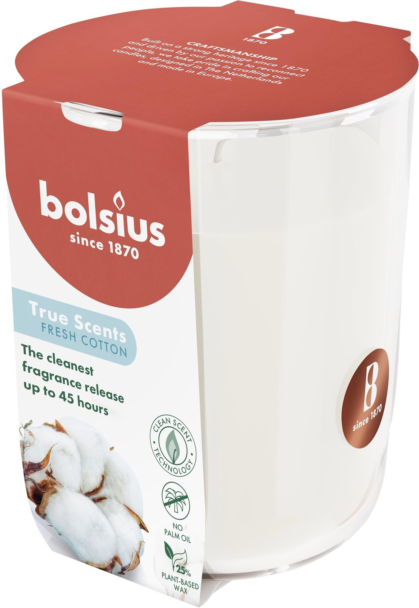 BOLSIUS Fresh Cotton gyertya 45 óra
