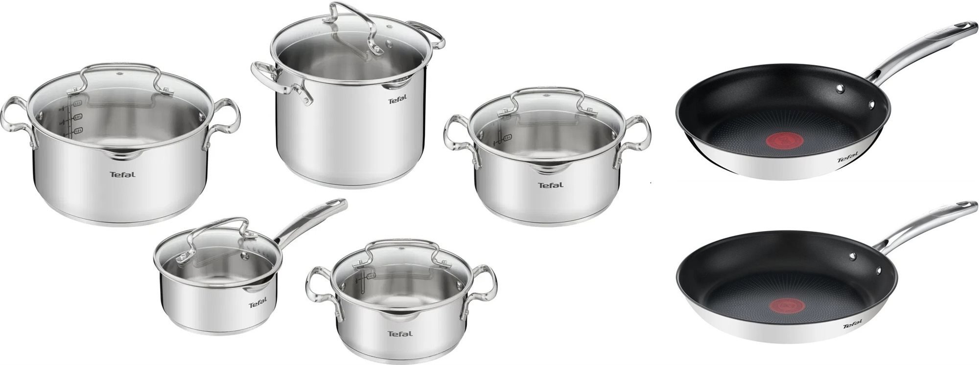 Tefal DUETTO+ edénykészlet, 10 db + serpenyő, 24 + 28 cm