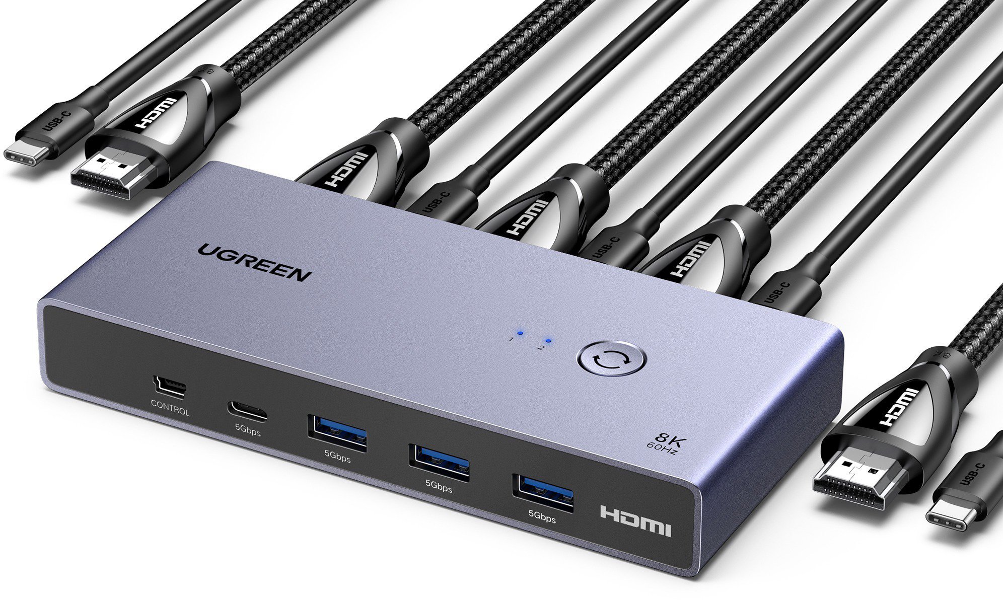 UGREEN HDMI 2.1 KVM Switch 2in1 Out kapcsoló